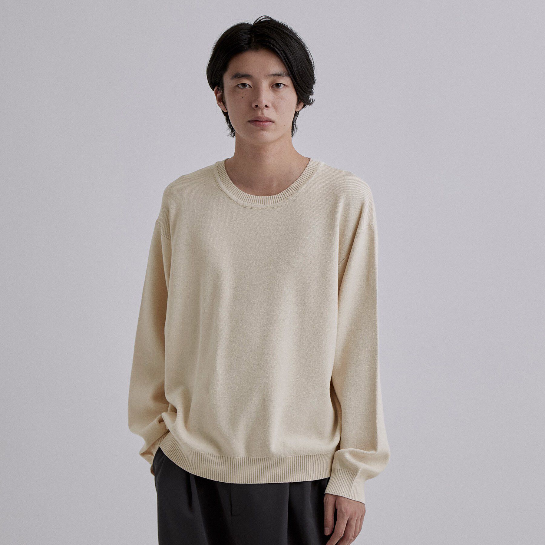 tk.TAKEO KIKUCHI「CARE FREE KNITプルオーバー」|ニット・セーター|オフホワイト(003