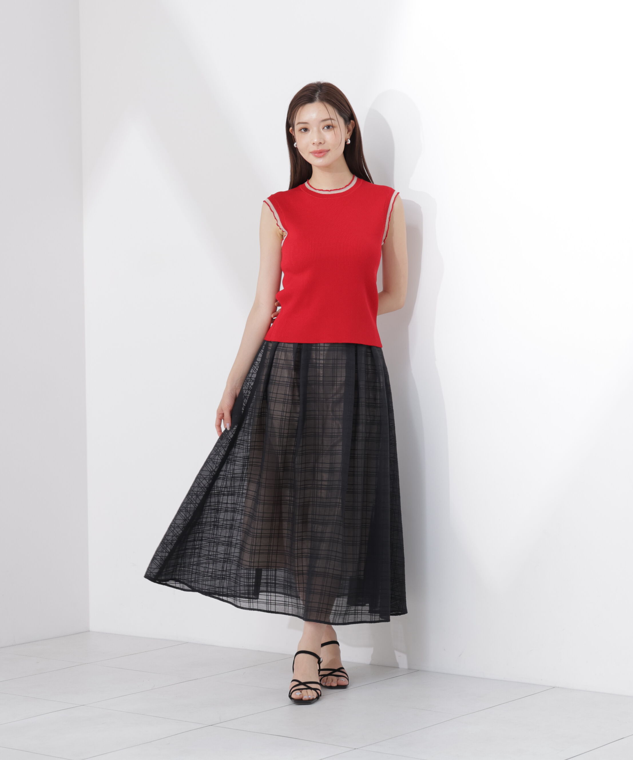 PROPORTION BODY DRESSING「＜中川紅葉さん着用＞部分シアーノースリーニット」|ニット・セーター|