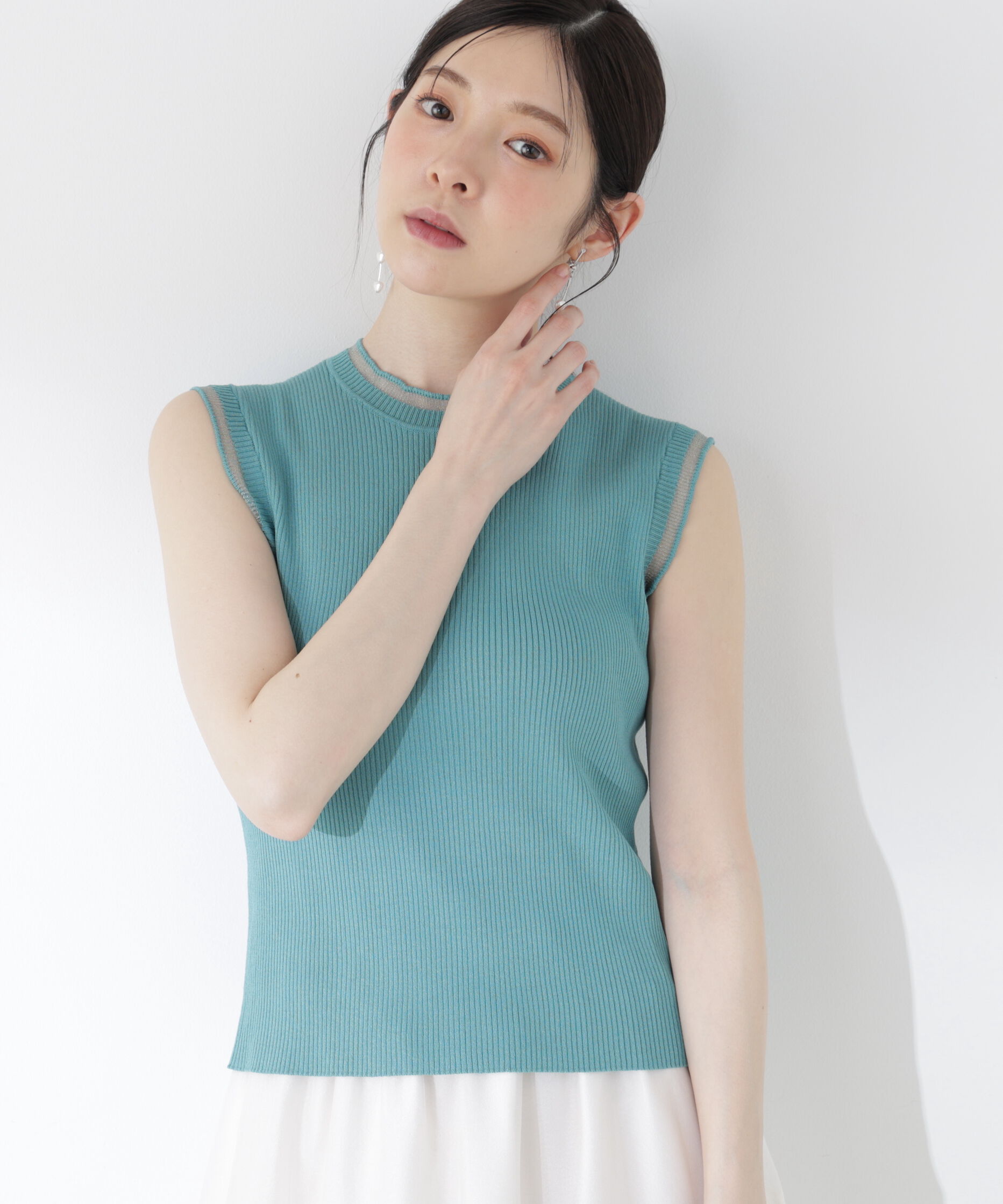 PROPORTION BODY DRESSING「＜中川紅葉さん着用＞部分シアーノースリーニット」|ニット・セーター|