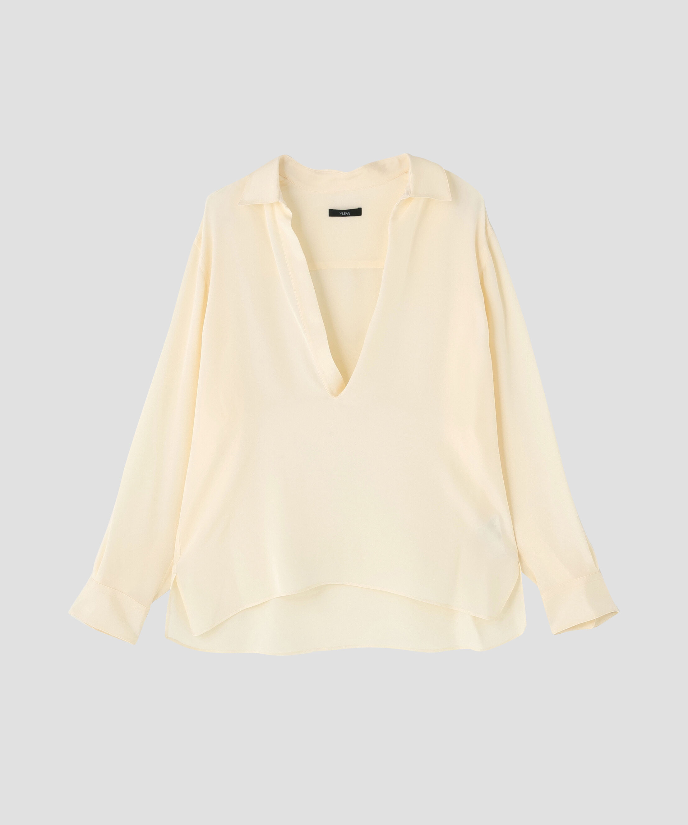 YLEVE 「YLEVE / SILK DE CHINE SKIPPER SHIRT」|シャツ・ブラウス|WHITE