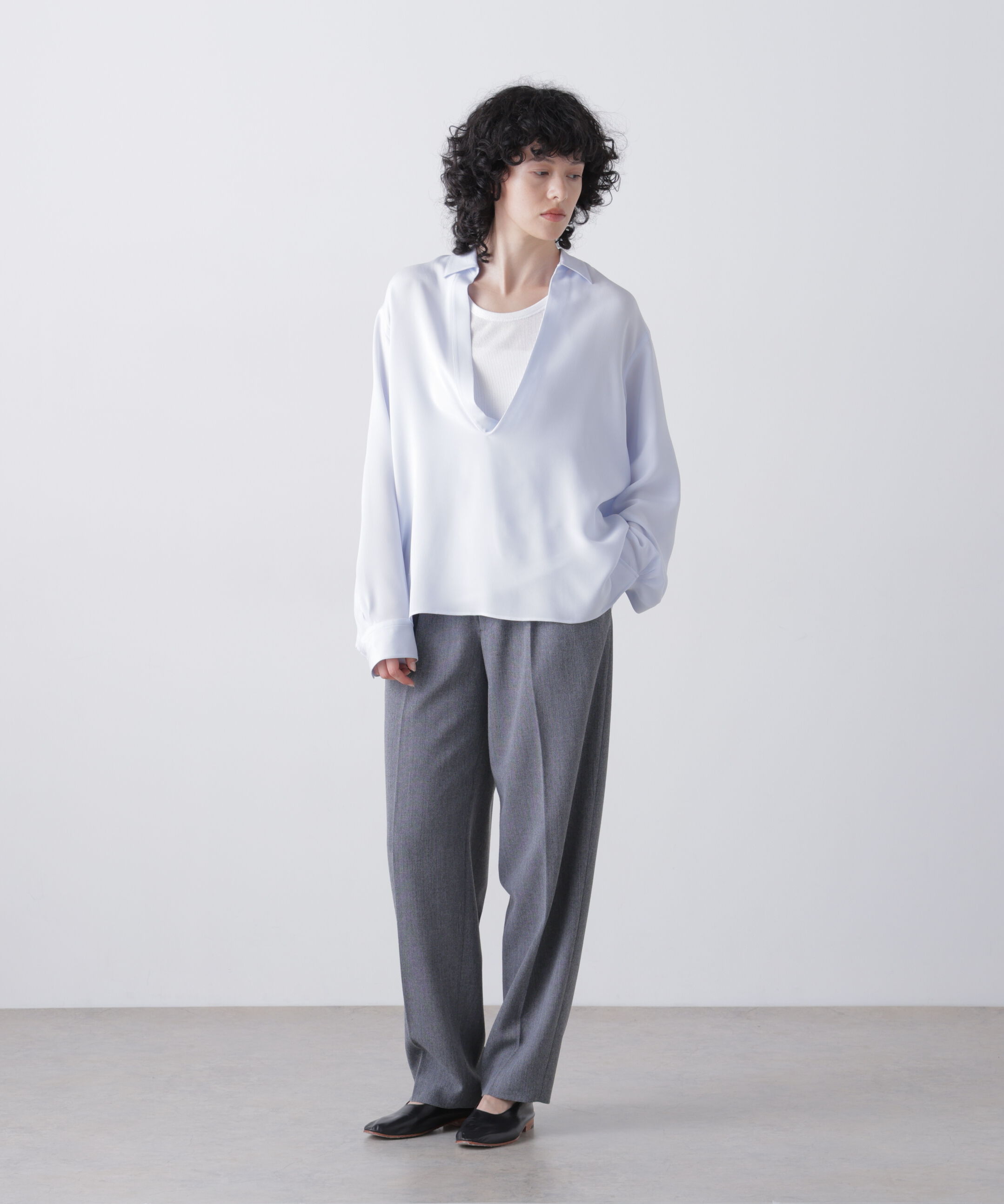 YLEVE 「YLEVE / SILK DE CHINE SKIPPER SHIRT」|シャツ・ブラウス|