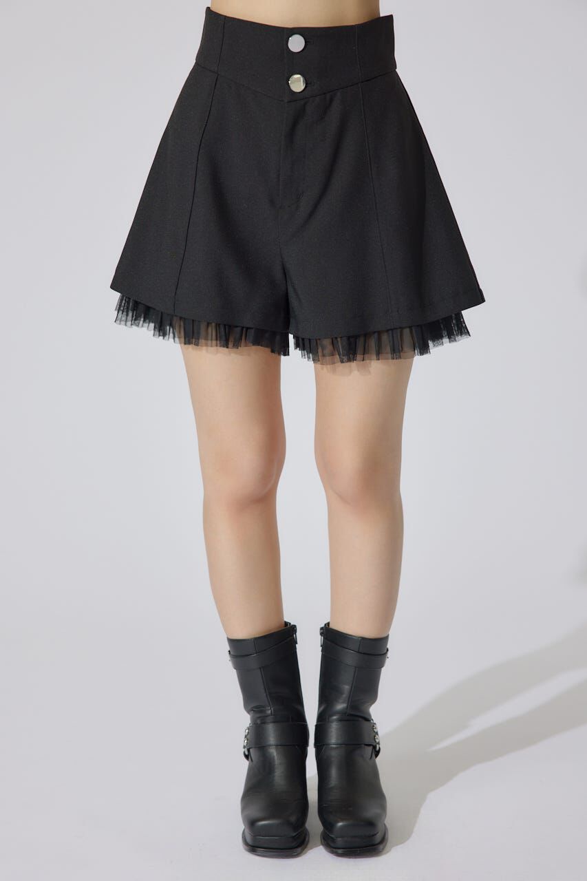 rienda「チュールレイヤードジャストウエストスコートショートパンツ」|その他|