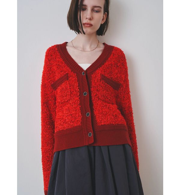 ELENDEEK「TAPE YARN TWEED KT CD」|カーディガン|レッド