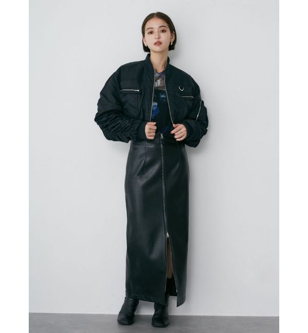 MURUA「マルチウェイナローフェイクレザースカート」|スカート|