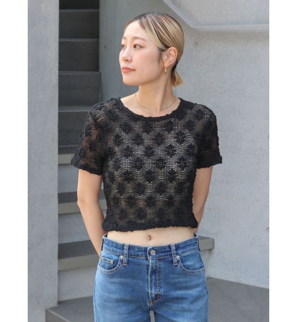 Ungrid「レースコンパクトTee」|Tシャツ・カットソー|