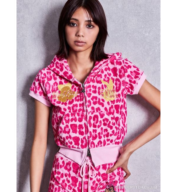 GYDA「GYDA&times;GALFY leopard pileパーカー」|パーカー|