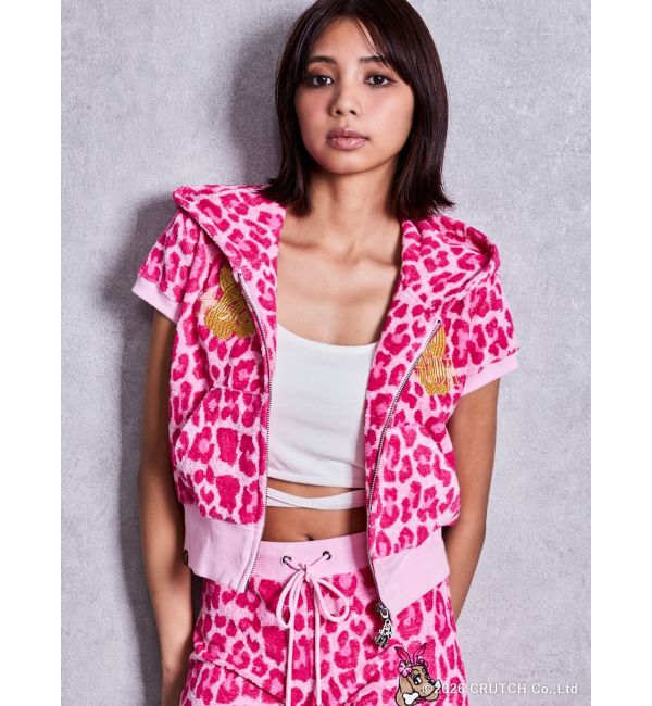 GYDA「GYDA&times;GALFY leopard pileパーカー」|パーカー|