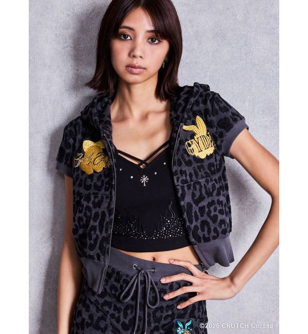 GYDA「GYDA&times;GALFY leopard pileパーカー」|パーカー|