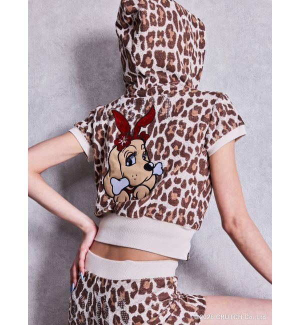 GYDA「GYDA&times;GALFY leopard pileパーカー」|パーカー|