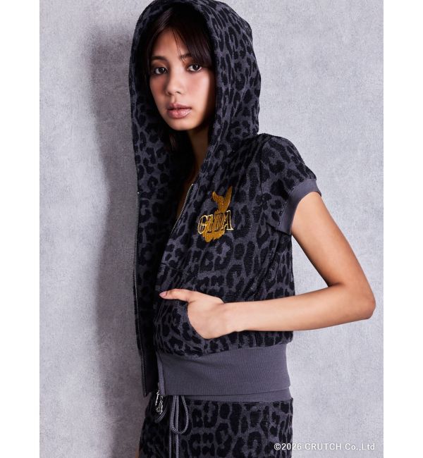 GYDA「GYDA&times;GALFY leopard pileパーカー」|パーカー|