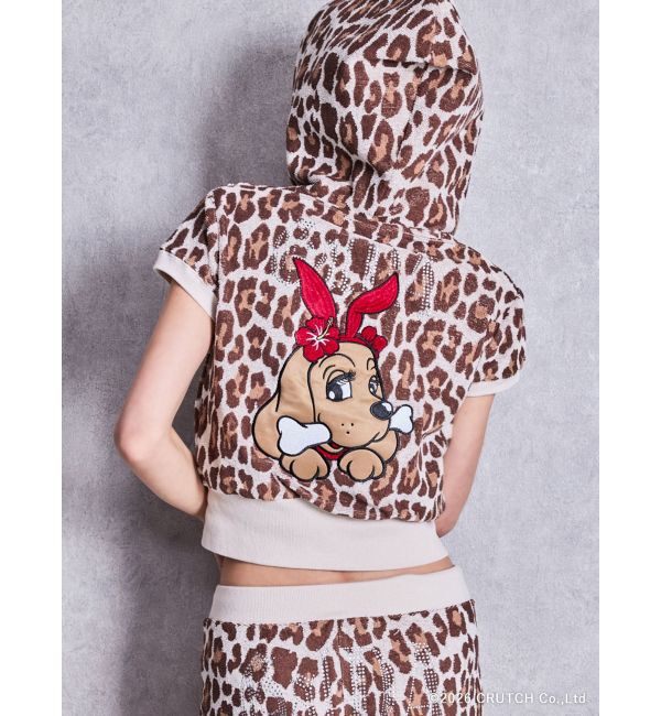 GYDA「GYDA&times;GALFY leopard pileパーカー」|パーカー|
