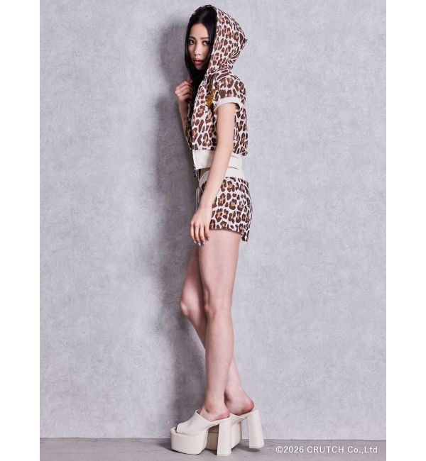 GYDA「GYDA&times;GALFY leopard pileパーカー」|パーカー|