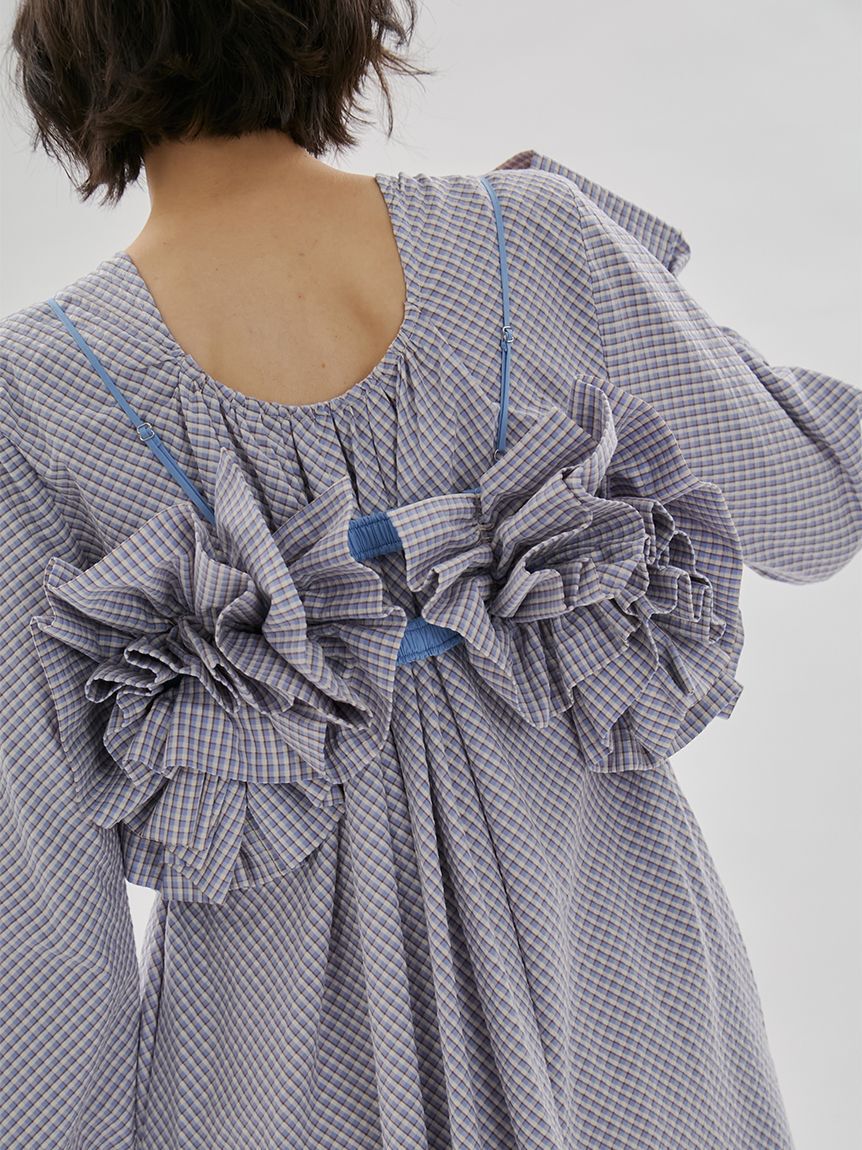 emmi atelier「チェックフリルビスチェ【セットアップ対応】」|ベスト・ジレ|