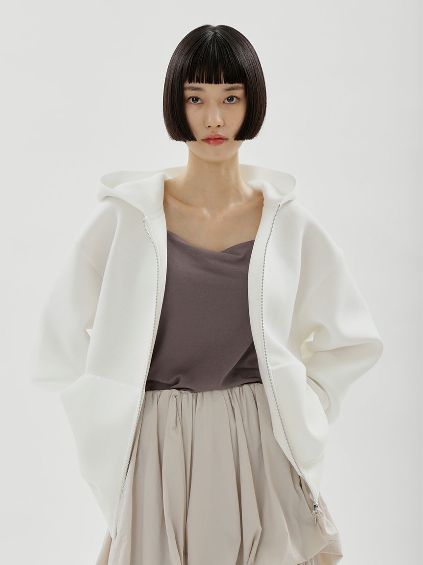emmi atelier「ジップアップダンボールフーディー」|パーカー|