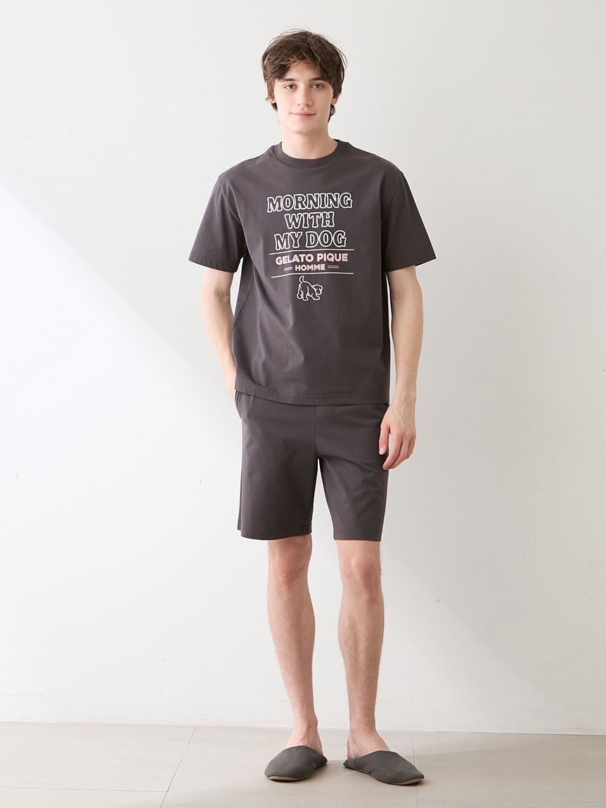 GELATO PIQUE HOMME「【HOMME】【接触冷感】モーニングドッグプリントハーフパンツ」|その他|