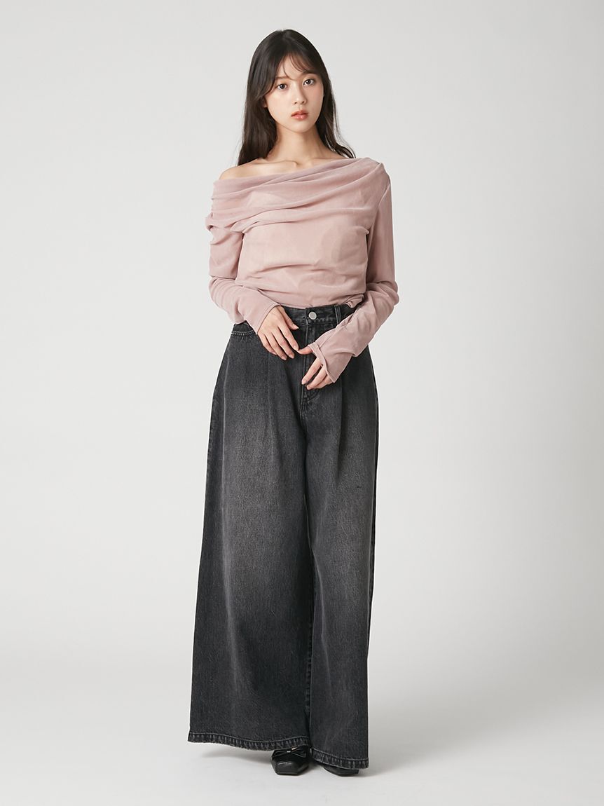 FRAY I.D「【ウォッシャブル】2wayフロッキーチュールトップス」|Tシャツ・カットソー|