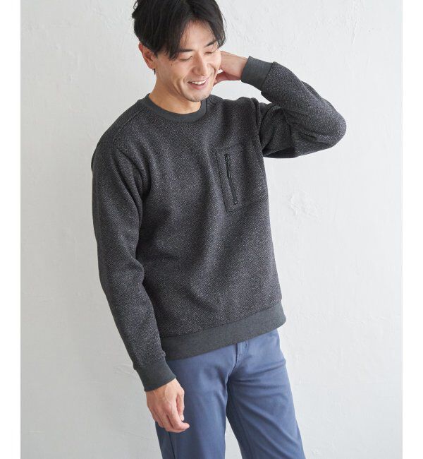 ikka「ウールライクニットヘリンボンプルオーバー」|パーカー|