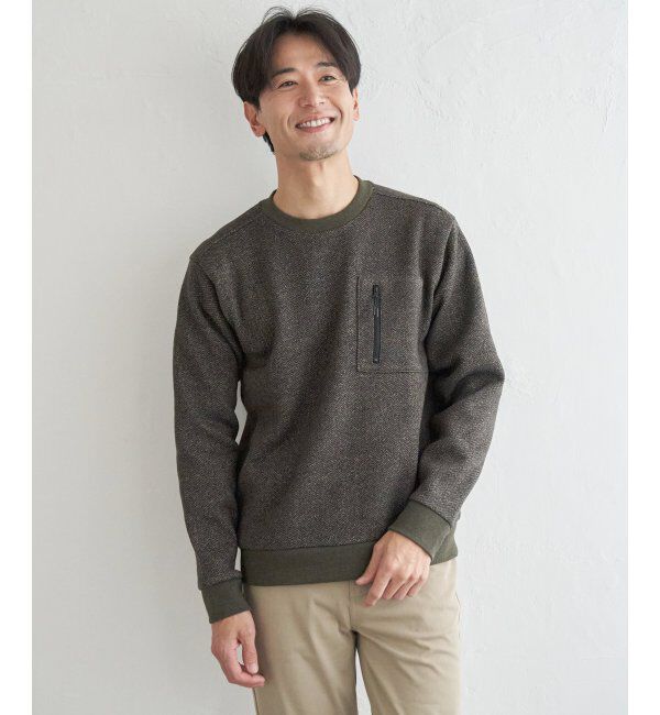 ikka「ウールライクニットヘリンボンプルオーバー」|パーカー|