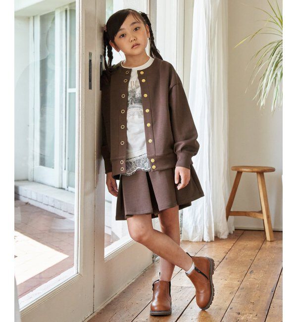 ikka kids「ポンポン付きダンボールキュロット（120~160cm）」|スカート|