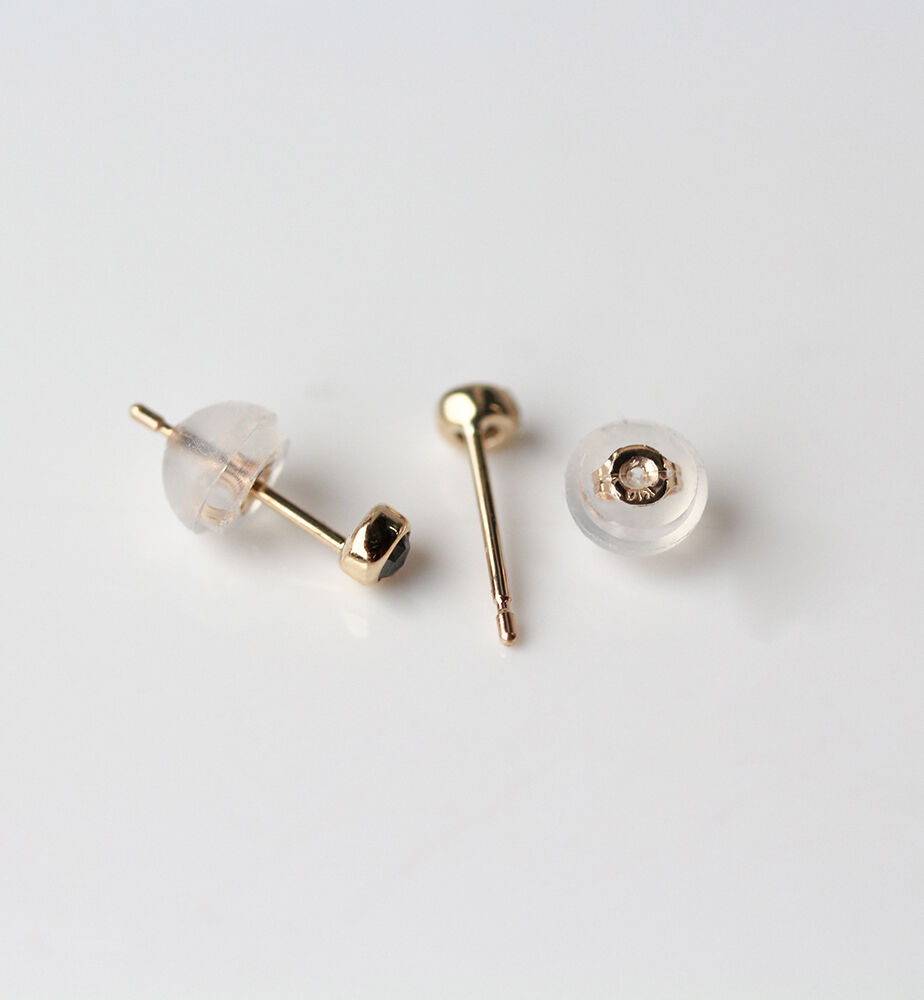  「一石 ブラックダイヤモンド 0.1ct ピアス  | K10YG」|ピアス|