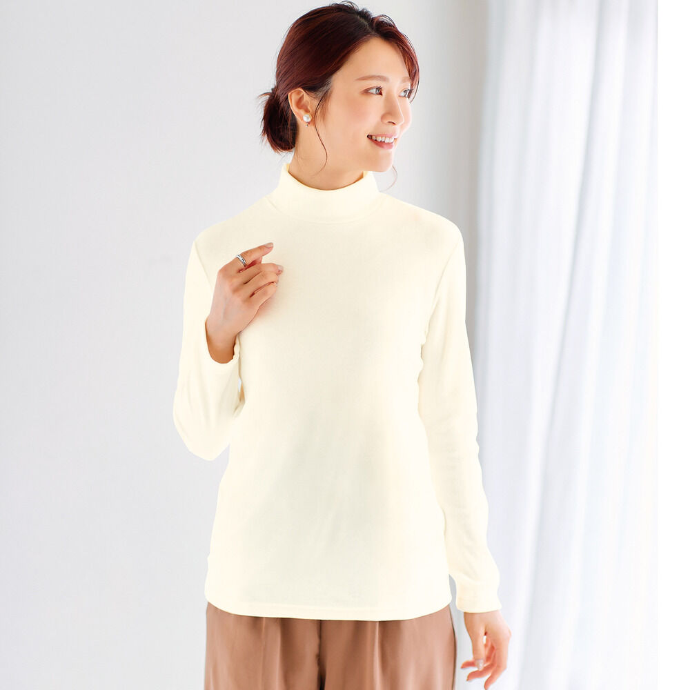 BACKYARD FAMILY「ハイネックシャツ 長袖 レディース 通販 レディースシャツ ハイネック シャツ 長袖シャツ」|シャツ・ブラウス|ホワイト1