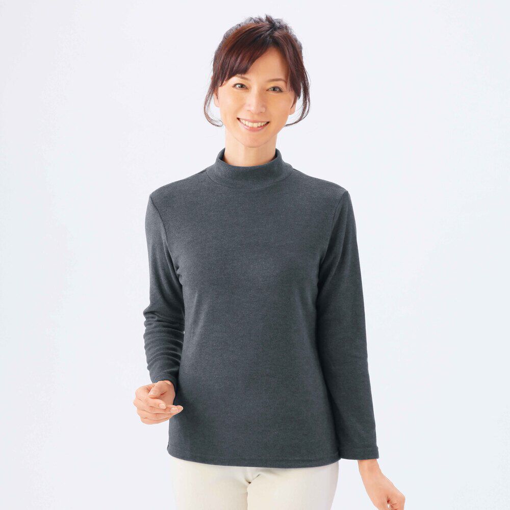 BACKYARD FAMILY「ハイネックシャツ 長袖 レディース 通販 レディースシャツ ハイネック シャツ 長袖シャツ」|シャツ・ブラウス|グレー1
