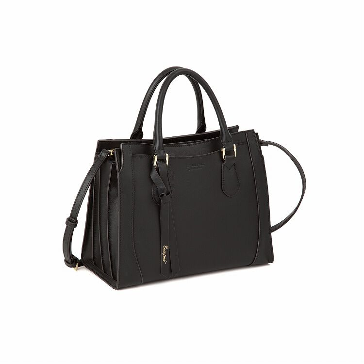  「本革 ハンドバッグ ショルダーベルト付き Jewelna Rose クロフォード シンクブラック 16311」|トートバッグ|