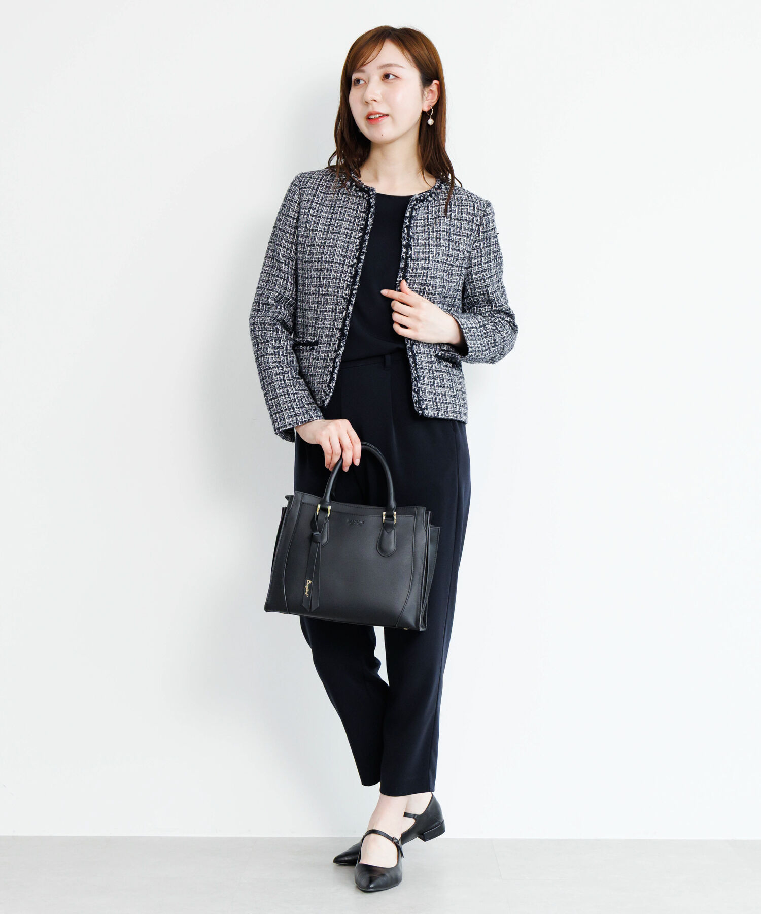  「本革 ハンドバッグ ショルダーベルト付き Jewelna Rose クロフォード シンクブラック 16311」|トートバッグ|