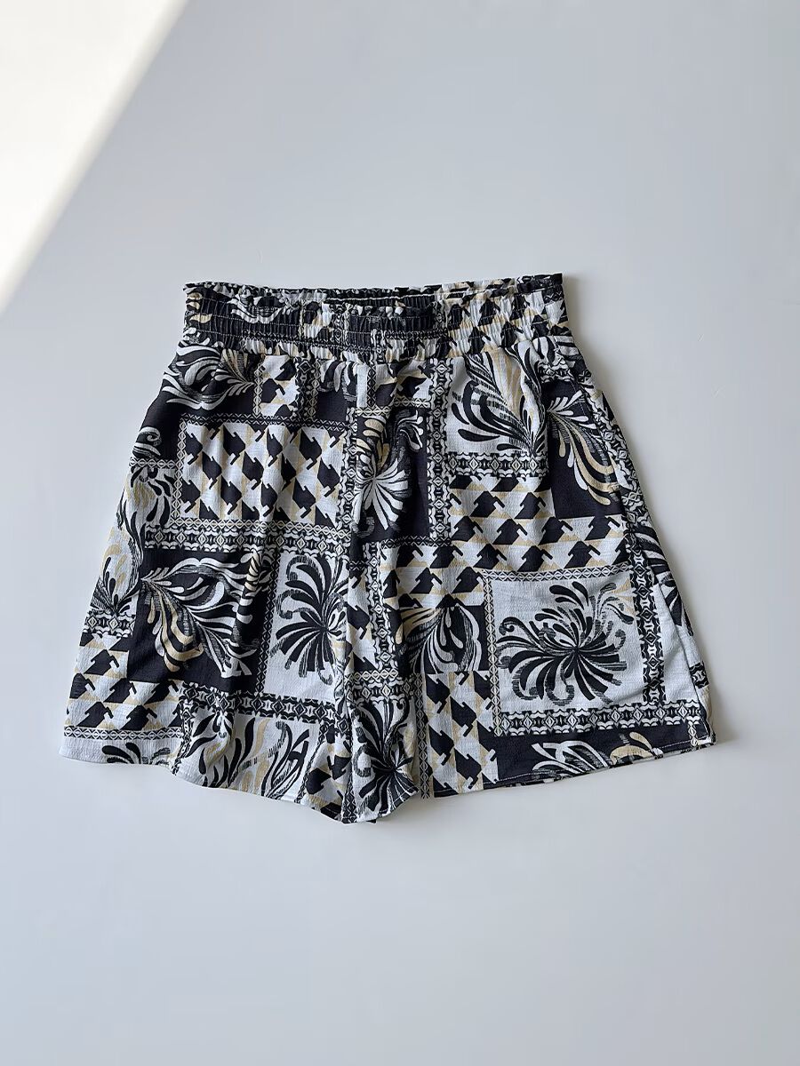 Riberce「【新作リゾートウェア】ミックスエスニック柄ショートパンツ」|その他|グレー
