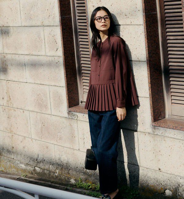 UNITED ARROWS green label relaxing「［size SHORTあり］スソ プリーツ シャツ マシンウォッシャブル 吸水速乾」|シャツ・ブラウス|