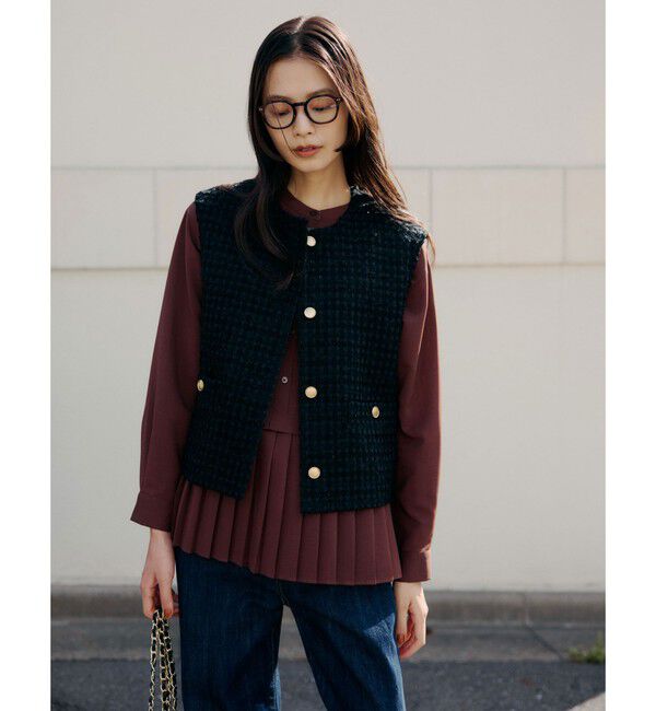 UNITED ARROWS green label relaxing「［size SHORTあり］スソ プリーツ シャツ マシンウォッシャブル 吸水速乾」|シャツ・ブラウス|