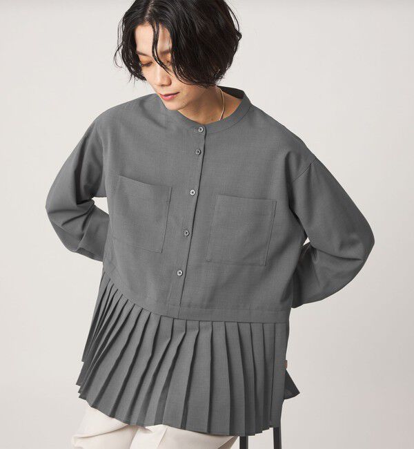 UNITED ARROWS green label relaxing「［size SHORTあり］スソ プリーツ シャツ マシンウォッシャブル 吸水速乾」|シャツ・ブラウス|