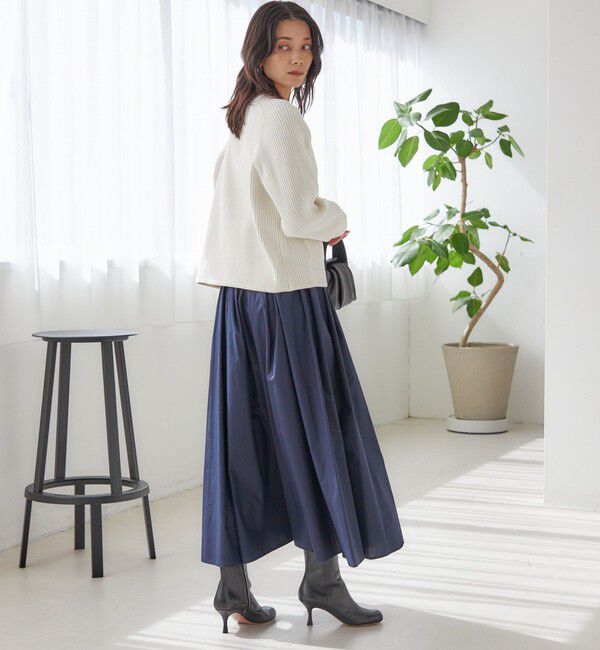 SHIPS for women「〈手洗い可能〉タイプライター チンツ タック ギャザー スカート」|スカート|