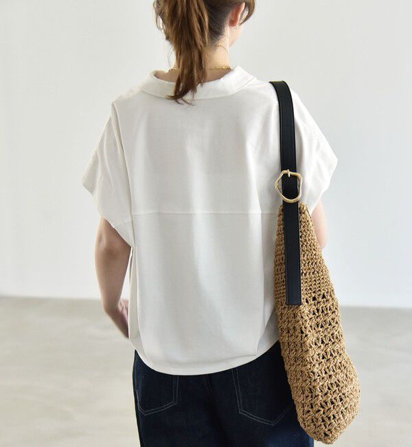 quaranciel「quaranciel:〈接触冷感/洗濯機可能〉天竺 フレンチスリーブ シャツ カットソー」|Tシャツ・カットソー|