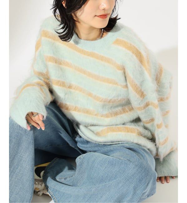 JOURNAL STANDARD「《新色あり/WEB限定追加予約》マルチボーダーシャギーニット」|ニット・セーター|サックスブルー