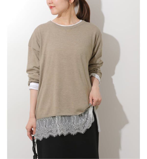 JOURNAL STANDARD relume「《予約》［2枚セット］3WAYレースヘムレイヤードプルオーバー」|ニット・セーター|ベージュ