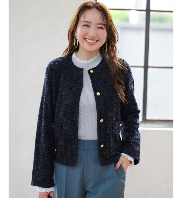any sis ツイードジャケット　ネイビー ネップツイード ジャケット（ANY SIS）｜ルミネのファッション通販