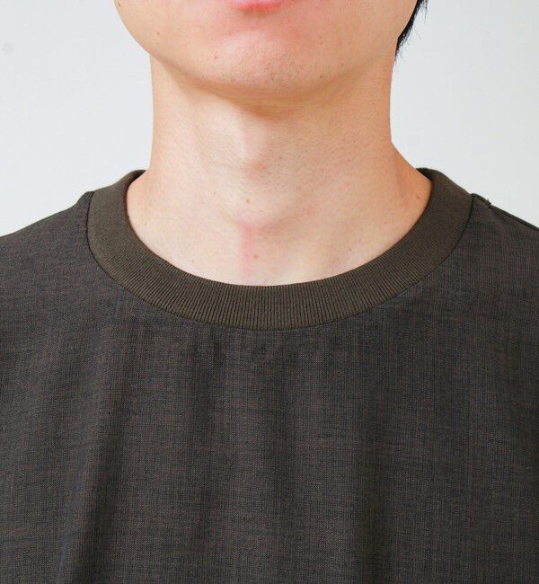 GLOSTER「【布帛ライクできれい見え】麻混サイドジップTシャツ」|Tシャツ・カットソー|