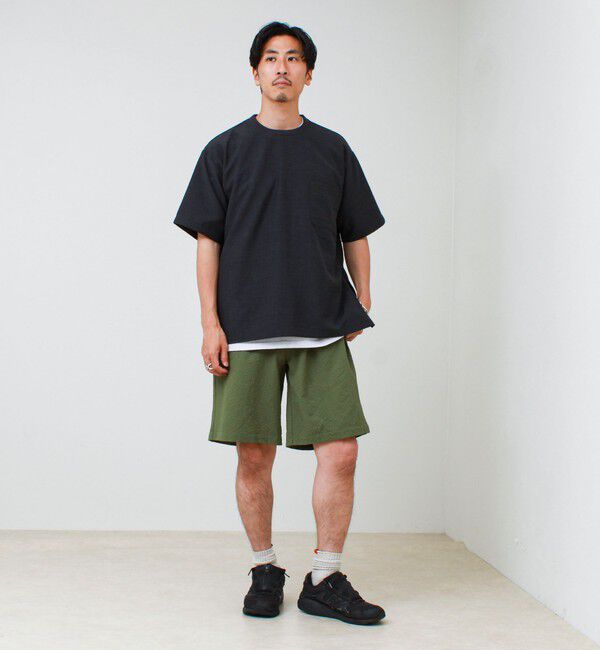 GLOSTER「【布帛ライクできれい見え】麻混サイドジップTシャツ」|Tシャツ・カットソー|