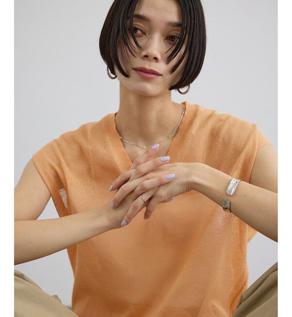 SALON adam et rope'「コットンリネンシアーVネックベスト」|ベスト・ジレ|