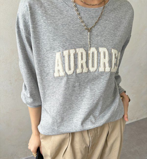  「AURORESサガラ刺繍ロゴロンTEE」|Tシャツ・カットソー|グレー