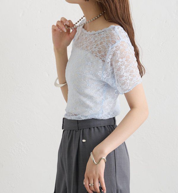  「レースメローフレンチT」|Tシャツ・カットソー|