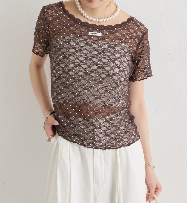  「レースメローフレンチT」|Tシャツ・カットソー|