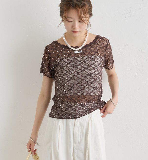 「レースメローフレンチT」|Tシャツ・カットソー|
