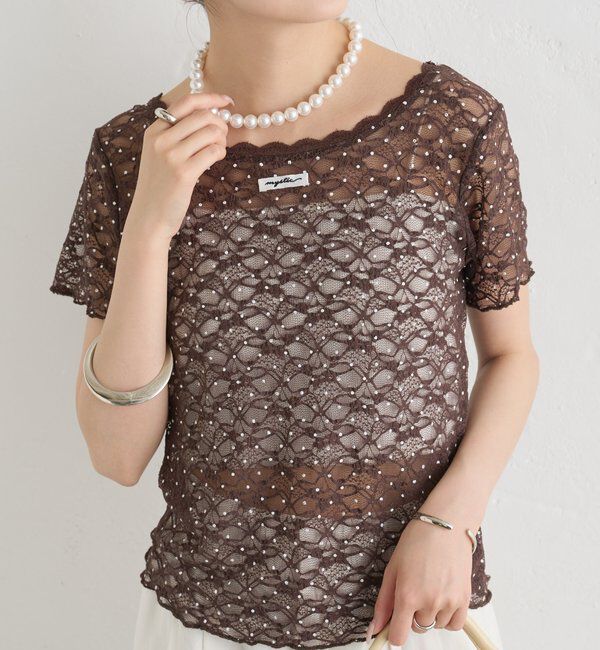  「レースメローフレンチT」|Tシャツ・カットソー|