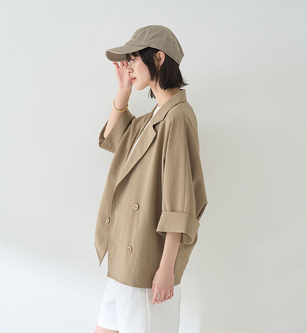 Rouge vif「撥水ドルマンハーフスリーブジャケット」|テーラードジャケット|