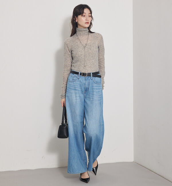 qualite「【冬の主役レイヤード】ウールカシミアシアータートルニット」|ニット・セーター|
