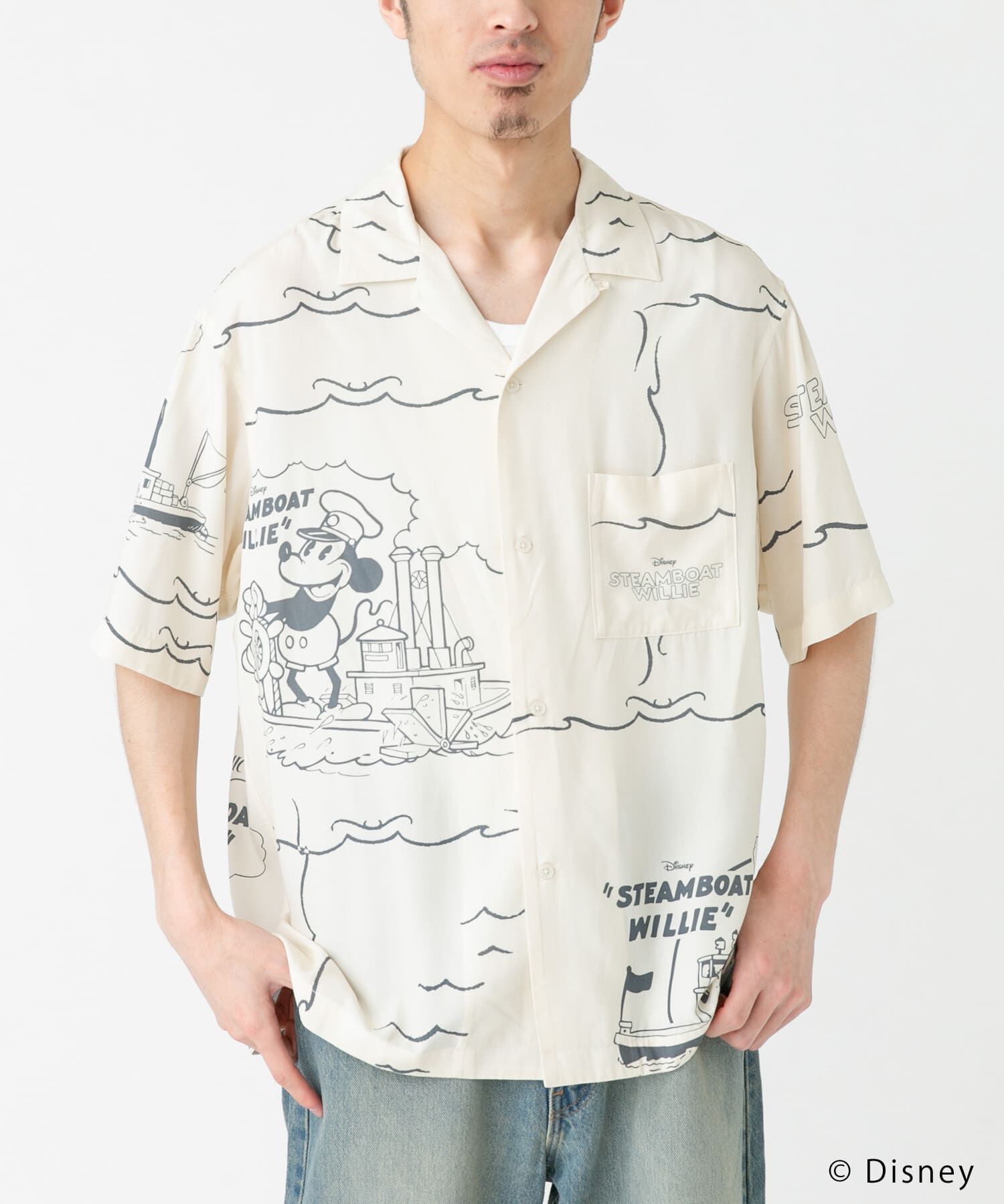 URBAN RESEARCH DOORS「別注/Disney/総柄オープンカラーシャツ」|シャツ・ブラウス|