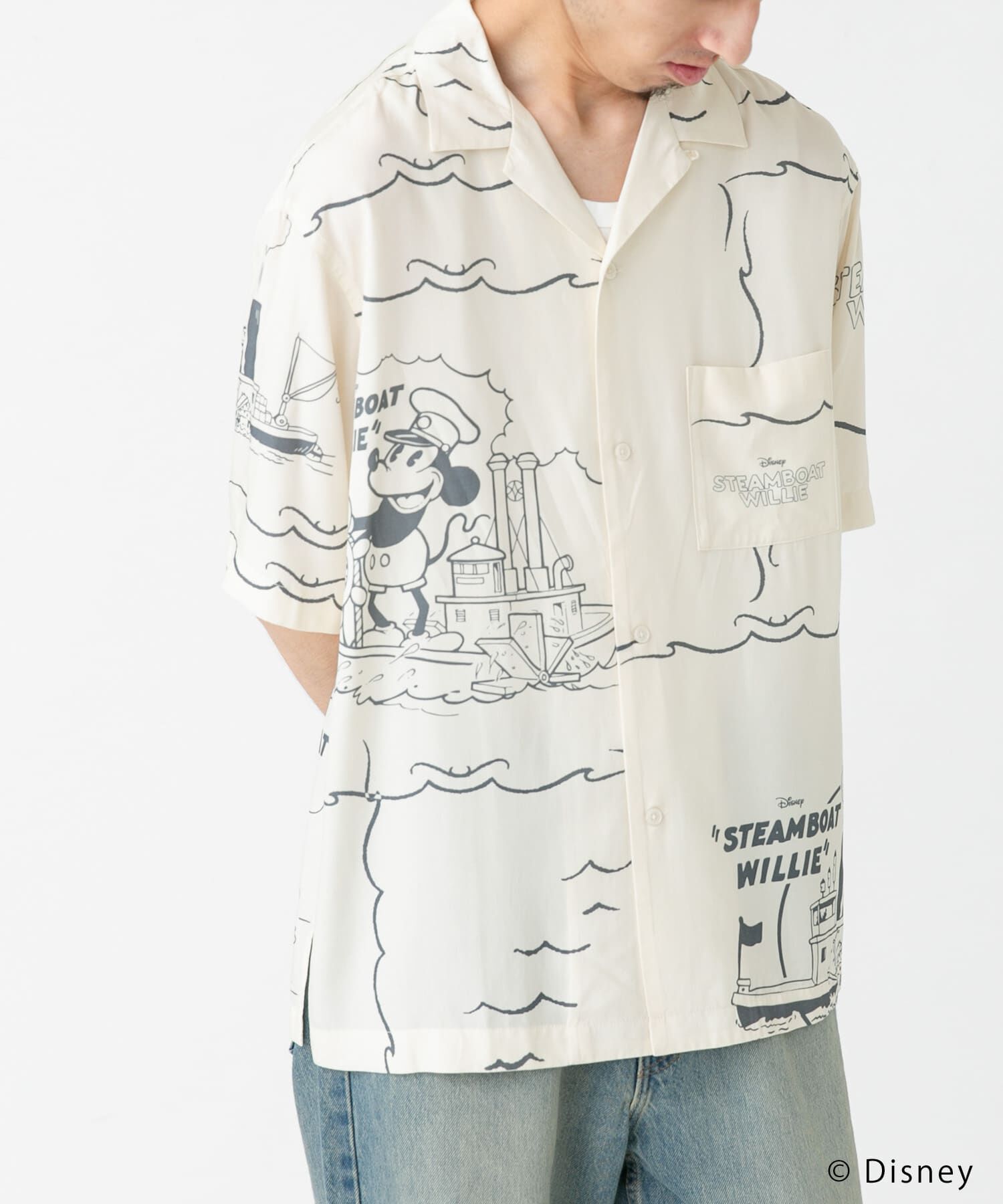 URBAN RESEARCH DOORS「別注/Disney/総柄オープンカラーシャツ」|シャツ・ブラウス|