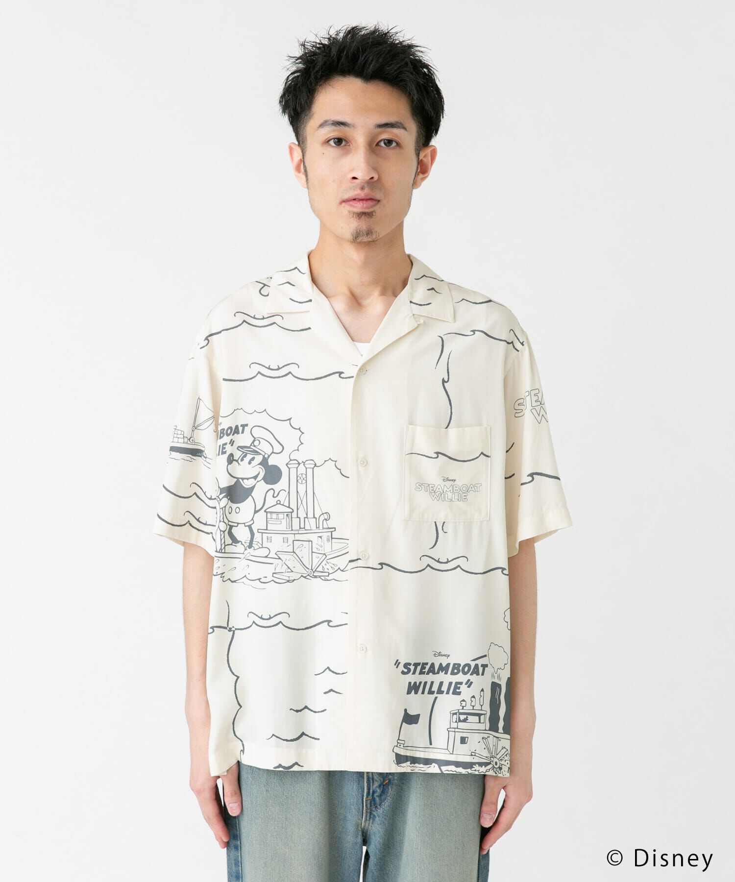 URBAN RESEARCH DOORS「別注/Disney/総柄オープンカラーシャツ」|シャツ・ブラウス|
